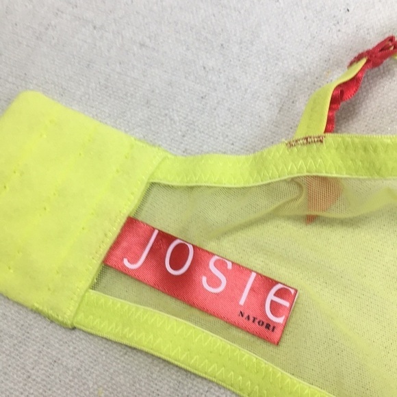 Josie Natori Bardot Lace Bra citrus Yellow  32b/c - Picture 10 of 11